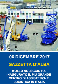 Mollo noleggio ha inaugurato il più grande centro di assistenza e logistica in Italia