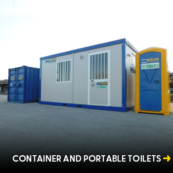 CONTAINER AND PORTABLE TOILETS USED